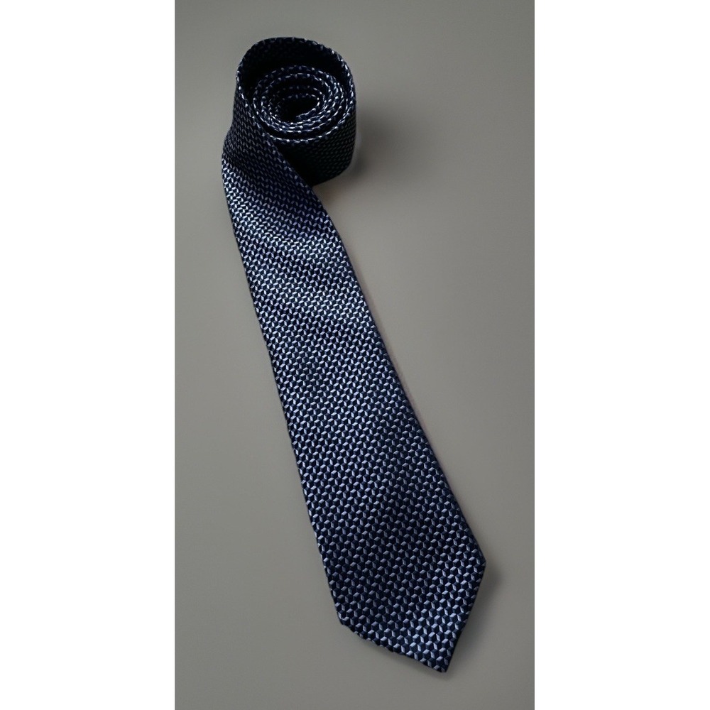 Michael Kors Neckwear Tie Blue Black Geometric Pattern 100% Silk JBHS